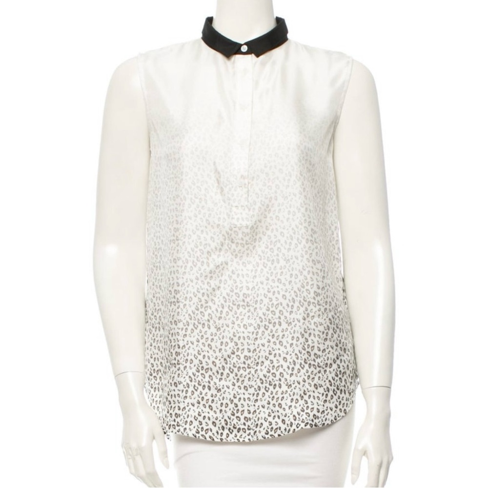 BAND OF OUTSIDERS 100% Silk Leopard Ombre Top - Picture 2 of 16